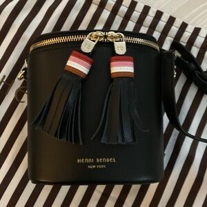 Henri Bendel Black Crossbody Bag with Tassels
